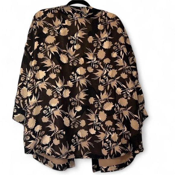 Fab’rik Black & Tan Floral Kimono – Oversized Medium - Picture 3 of 8